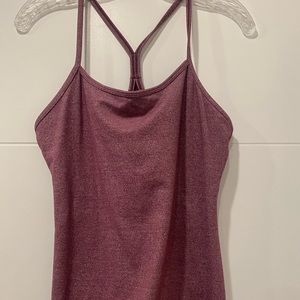 LuluLemon Power Y Tank - heathered Maroon, size 10